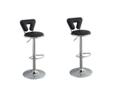 ZUN Adjustable Bar stool Gas lift Chair Black Faux Leather Chrome Base metal frame Modern Stylish Set of B01149819