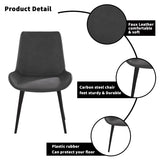 ZUN Modern Dining Chair Living Room Black Metal Leg Dining Chair-Grey-2pcs/ctn W153565882