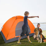 ZUN 1-Person Waterproof Camping Dome Tent Automatic Pop Up Quick Shelter Outdoor Hiking Orange 98933738