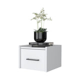 ZUN Elfrida Wall-Mounted Nightstand, Sleek Single-Drawer Design with Spacious Top Shelf B128P148912