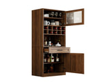 Kitchen pantry cabinet with multi-functional pull-out multi-tier storage shelf,Farmhouse Storage W331P425810