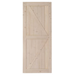 ZUN 36 in. x 84 in. Unfinished Sliding Barn Door with 6.6FT Barn Door Hardware Kit & Handle ,K 87386193