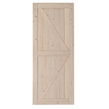 ZUN 36 in. x 84 in. Unfinished Sliding Barn Door with 6.6FT Barn Door Hardware Kit & Handle ,K 87386193