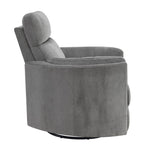 ZUN ACME Sagen Glider Recliner w/Swivel, Charcoal Chenille LV01879