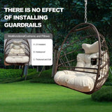 Swing Hammock Egg Basket Chairs Without Stand Indoor Outdoor, UV Resistant Cushion Hanging Chair, W2707P184371