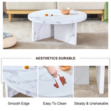 A white MDF material circular patterned coffee a 31.4-inch white center modern coffee W1151131600