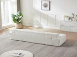 87.4-inch Cloud Series Minimalist Button-Tufted Square Arm Three-Seater Sofa, Chenille Sofa, W3505P383948