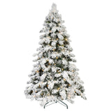 8ft Flocked Scarecrow-Shaped Christmas Tree with 470 Warm White LED Lights, 1242 PVC Memory Wire 29559917