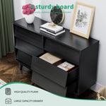 ZUN 6 Drawer Double Dresser Features Vintage-style and Bevel Design 09136501