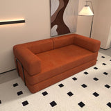 Convertible Sleeper Sofa Bed with Cylindrical Pillow, Corduroy Folding Mattress Couch with W1960P281949