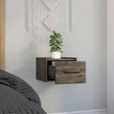 Boa Floating Nightstand , End Table, Side Table Wall-Mounted Single Drawer Design with Handle- Dark B200137815