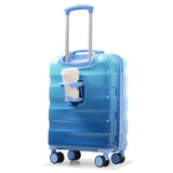 20" Carry-on Luggage with Cup Holder Lightweight Glossy Hardshell Suitcases with Spinner Wheels, 98451869