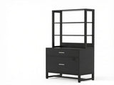 Vertical File Cabinet, 2-Drawer Filing Cabinet with Open Shelves for Home Office 33746037