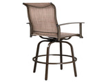 2pcs Wrought Iron Swivel Bar Chair Patio Swivel Bar Stools Brown 77628809