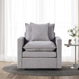 Chenille Fabric Comfy Deep Single Seat Sofa Upholstered Reading Armchair Living Room W1036P187127