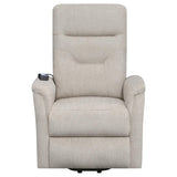 Beige Upholstered Power Lift Recliner with Storage Pocket B062P145449
