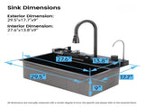 Pull-out Facuet Single Bowl Sink Kitchen Vegetable Sink 304 Whale Waterfall Sink Stainless Steel 58921169