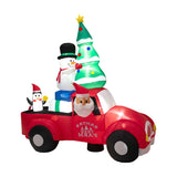 8ft Inflatable Santa Car Decor - Built-in LED Lights, Christmas TreeSnowmenPenguin, Colorful 19474685