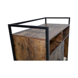 Rustic Brown Wooden Cat Litter Box Enclosure, Spacious Hidden Cat Litter Box with Scratching Mat W1412P271588