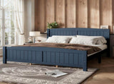 King Size Platform Bed, Solid Wood Platform Bed with Support Slats and Strong Structure, No Box W1580P542617