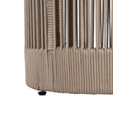 Outdoor Rattan rope & Acacia Wood Side Table - Patio Balcony Furniture for Garden, Yard, Balcony N770P298633B