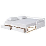Wooden Daybed with Trundle Bed and Two Storage Drawers , Extendable Bed Daybed,Sofa Bed for Bedroom WF194973AAK