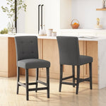 ZUN Contemporary Fabric Button Tufted 26 Inch Counter Stools, Set of 2, Charcoal 71254.00CHAR