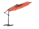 10ft Solar LED Offset Hanging Market Patio Umbrella W640140291