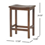Outdoor Acacia Wood Counter Height Barstool, Set of 2, Mahogany Brown Finish N772P248351T