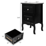 2pcs Country Style Two-Tier Night Tables Large Size Black 71235334