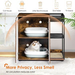 ZUN Litter Box Enclosure for 2 Cats.Cat Litter Box Furniture,Enclosed Cat Litter Boxes,Cat Furniture W1687P170692