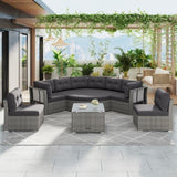 ZUN Patio Furniture Set Outdoor Furniture Daybed Rattan Sectional Furniture Set Patio Seating Group With 56243482