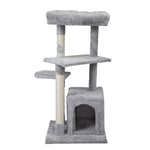 ZUN Double Level Cat Tree Stand House Furniture Kittens Activity Tower Posts Kitty Pet Play House W2181P190604