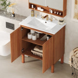 30" Modern Bathroom Vanity with Ceramic Sink, Vintage Minimalist Bathroom Vanity Cabinet, 45 Degrees N817P245325N