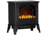 Electric Fireplace Freestanding Stove Heater with Realistic Flame 15.25"x9.5"x22.25" Black 39128660