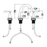 2 Handle Widespread Bathroom Faucet 3 Hole, with Pop Up Drain and 2 Water Supply Lines, Gold W124379943