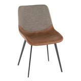 Outlaw Industrial Two-Tone Chair in Black Metal with Espresso Faux Leather and Brown Fabric by B202P223869