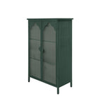 ZUN 2 Doors Metal Storage Cabinet,Display Cabinet with Glass Doors,Metal Kitchen Sideboard Buffet W688P194071