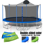 ZUN 14FT Trampoline for Adults & Kids with Basketball Hoop, Outdoor Trampolines w/Ladder and Safety W285128088