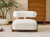 27.25" Modern Boucle Lounge Chair with Solid Wood Frame and Rolled Backrest, Soft and Durable Boucle N767P354792W