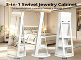 () Full-Length Mirror Cabinet with Rotating Basend Sliding Doors, Featuring 78673882