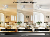 Ceiling Fans with Dimmable Led Lights, 52 Inch Flush Mount Ceiling Fan Remote Control, Quiet DC 91057415