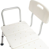 ZUN Medical Bathroom Safety Shower Tub Aluminium Alloy Bath Chair Transfer Bench with Wide Seat White 01598497