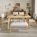 Wooden Dinings Set of 4, Modern Fabric Upholstered Kitchen Sides, Farmhouse Dining Room N752P294998D