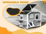 Gray 2-Story Waterproof Outdoor Cat House with Escape Door, Openable Roof 40348810