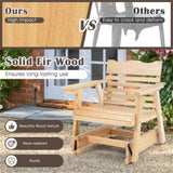 Outdoor Wood Rocking Chair with High Back and Widened Armrests 41470486