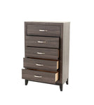 ZUN Bedroom Furniture Rustic Grey Oak Simple 1pc Tall Chest 5-Drawers Storage Solidwood Chest B011P250826