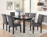 ZUN Transitional Blue Grey Polyfiber Chairs Dining Seating Set of 2 Dining chairs Plywood Birch Dining HSESF00F1543