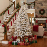 4FT Artificial Plant with 350 Tips Flocked Christmas Tree Snowy PVC Branches Stable Metal Stand Easy 59657549