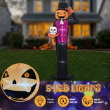 12FT Giant Halloween Inflatable Blow Up Decorations, Pumpkin Man Holding Skull with Built-in LEDs 59691906